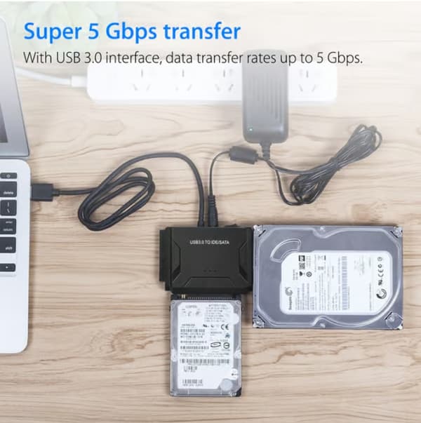 USB IDE-sovitin – USB 3.0 - SATA/IDE kiintolevylle – Yhdistelmäsovitin