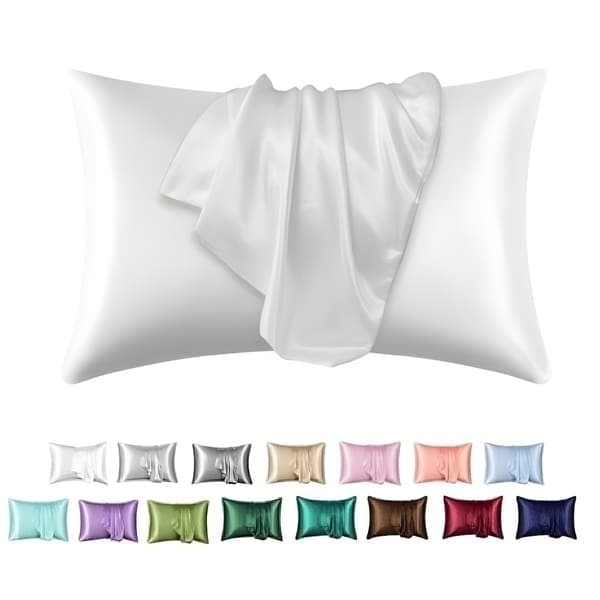 2-pack – Satinörngott – Kuddfodral – 50 × 66 cm –Vit