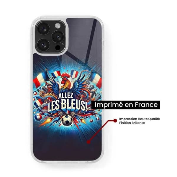 Förstärkt silikonfodral med tryck kompatibelt med Apple iPhone 16 Pro Heja blåa!
