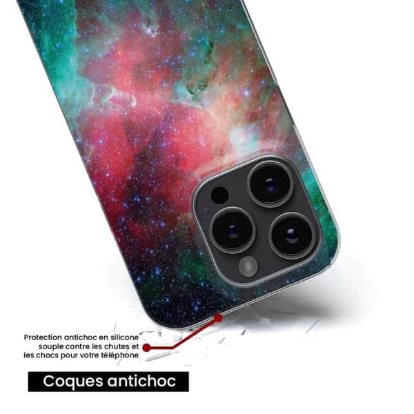 Tryckt silikonfodral som är kompatibelt med Apple iPhone 16 Nebula
