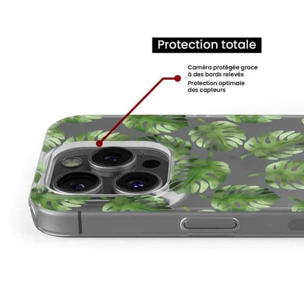 Tryckt silikonfodral som är kompatibelt med Apple iPhone 16 Monstera blad