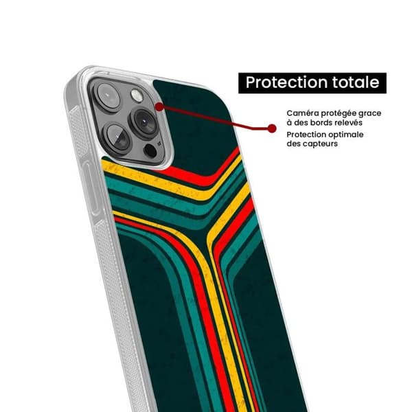 Förstärkt silikonfutter med tryck kompatibel med Apple iPhone 16 Retro linjer