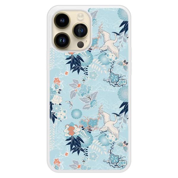 Förtjockad silikonfodral med tryck, kompatibel med Apple iPhone 14 Pro Max Kimono