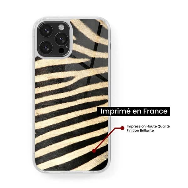 Stöttålig silikonskal med tryck, kompatibel med Apple iPhone 13 Pro Max, Zebra