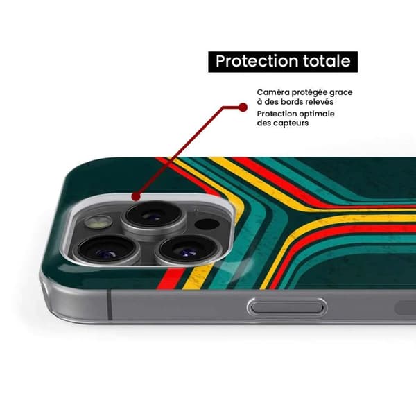 Tryckt silikonfodral som är kompatibelt med Apple iPhone 15 Retro-linjer