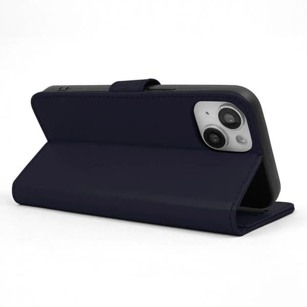 Etui med flik i blått konstläder - Kompatibel med Apple iPhone 13 Pro Max