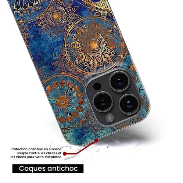 Siliconfodral - Kompatibel med Apple iPhone 14 Plus - design mandala blå
