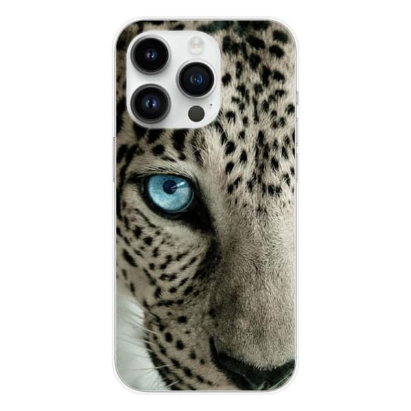 Tryckt silikonfodral kompatibelt Apple iPhone 15 Pro Leopard Eye