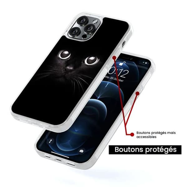Silicone bumper med tryck kompatibel med Apple iPhone 13 Mini Kattögon