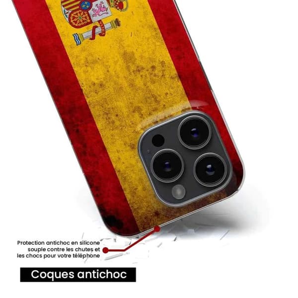 Tryckt silikonfodral som är kompatibelt med Apple iPhone 15 Plus Spanien flagga