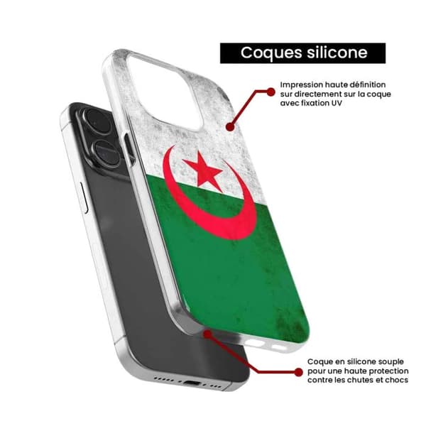 Tryckt silikonfodral som är kompatibelt med Xiaomi 13 Lite Algeriets flagga