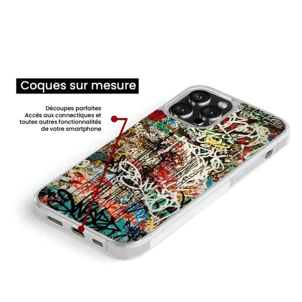 Förstärkt silikonfodral med tryck kompatibelt med Apple iPhone 13 Pro Graffiti 1