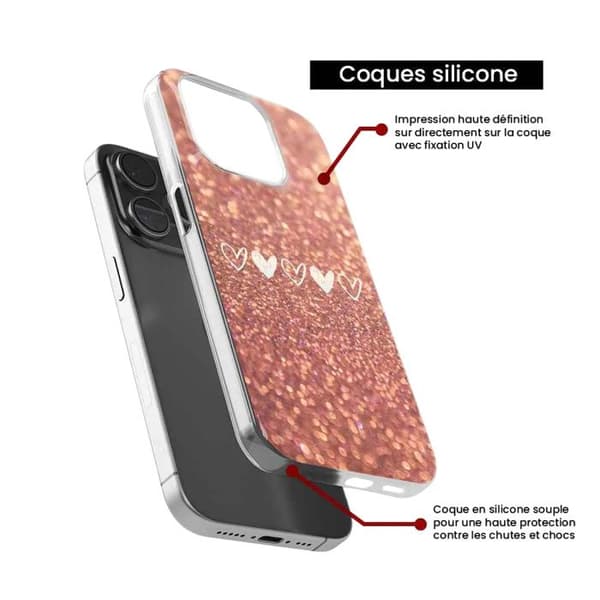 Silicone case with print compatible with Xiaomi Redmi Note 12 Pro Plus Glitter heart