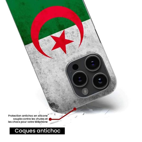 Tryckt silikonfodral som är kompatibelt med Apple iPhone 16 Plus Algeriets flagga