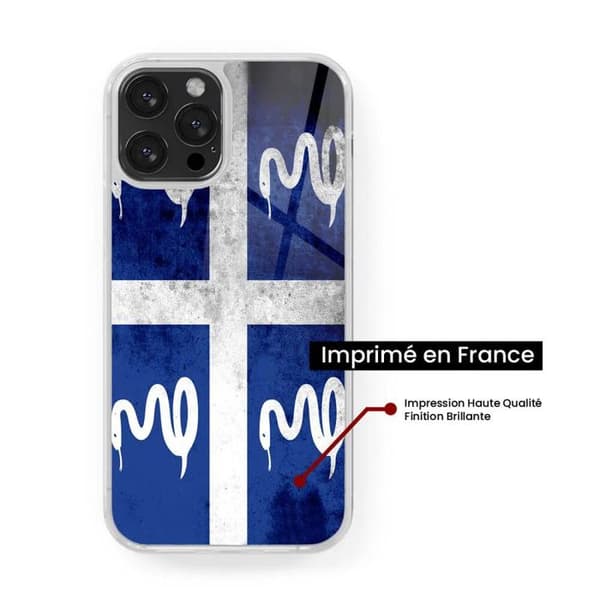 Förstärkt silikonfoder med tryck kompatibel med Apple iPhone 15 Plus Martinique flagga