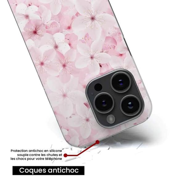 Tryckt silikonfodral som är kompatibelt med Apple iPhone 14 Plus Sakura