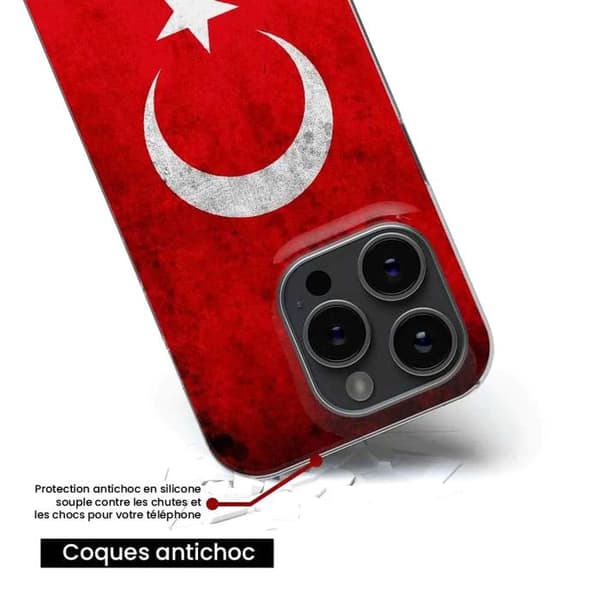 Tryckt silikonfodral kompatibelt Apple iPhone 16 Plus Türkiye Flag