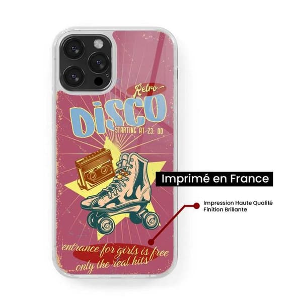 Skyddande silikonfodral kompatibelt med Apple iPhone 16 Pro Max Retro disco