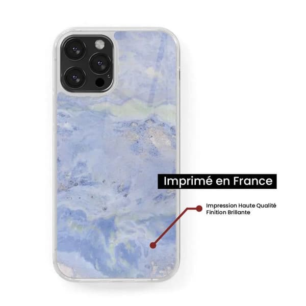 Silicongummifodral med tryck kompatibel med Apple iPhone 16 Pro Max Marmor Blå