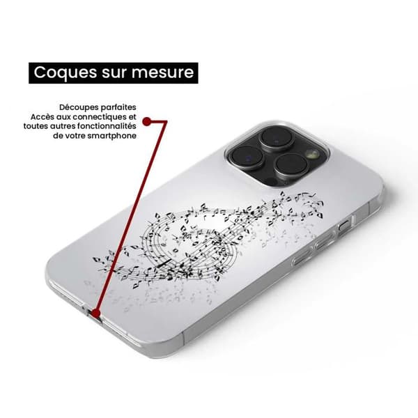 Tryckt silikonfodral som är kompatibelt med Apple iPhone 15 Pro Valse des notes