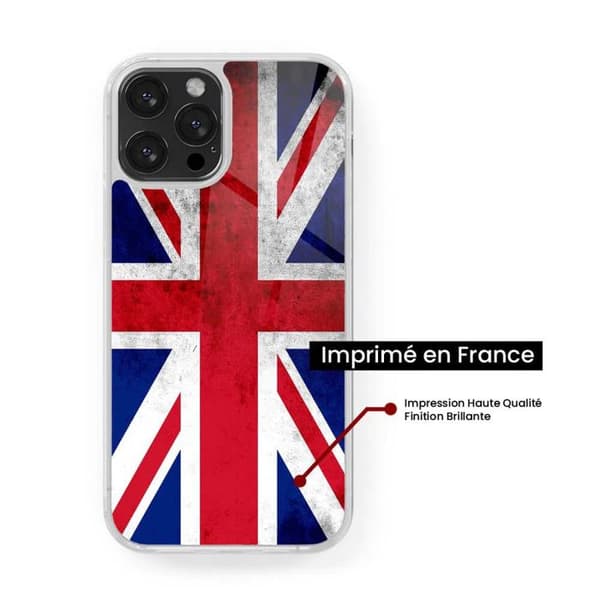 Reinforced silicone case printed compatible with Apple iPhone 13 Pro England flag