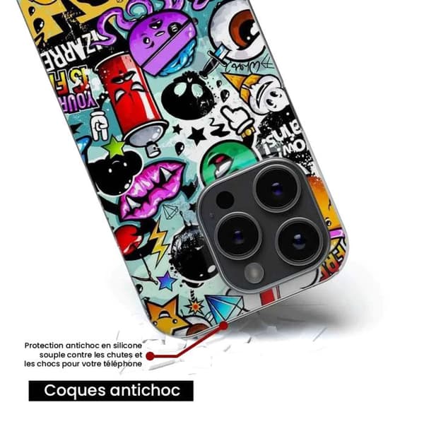 Silikonskal - Kompatibel med Apple iPhone 14 Plus - graffiti-design 2