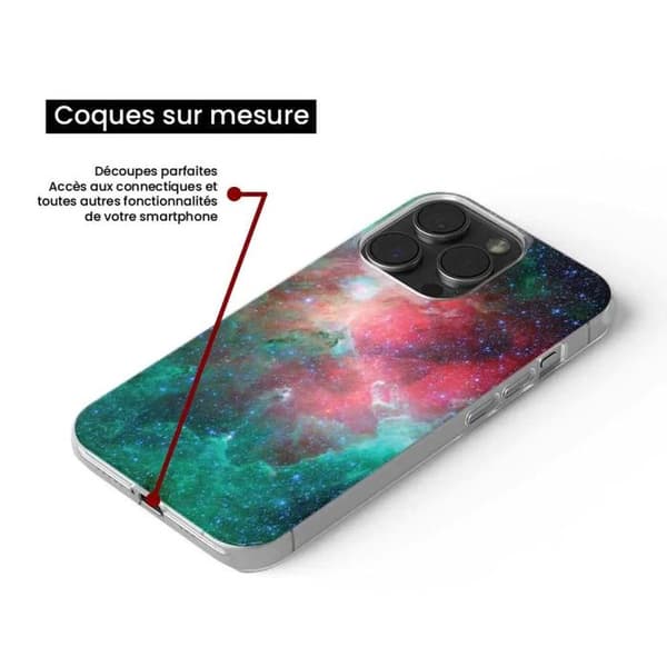Tryckt silikonfodral som är kompatibelt med Apple iPhone 15 Pro Nebula