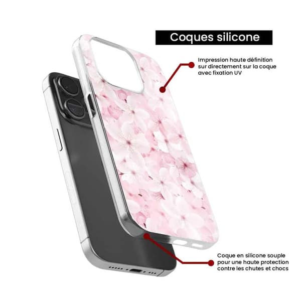 Tryckt silikonfodral som är kompatibelt med Apple iPhone 16 Plus Sakura