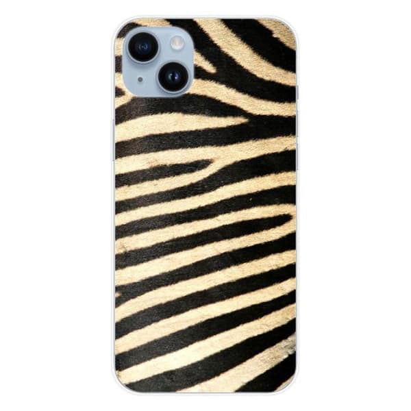 Tryckt silikonfodral som är kompatibelt med Apple iPhone 15 Plus Zebra