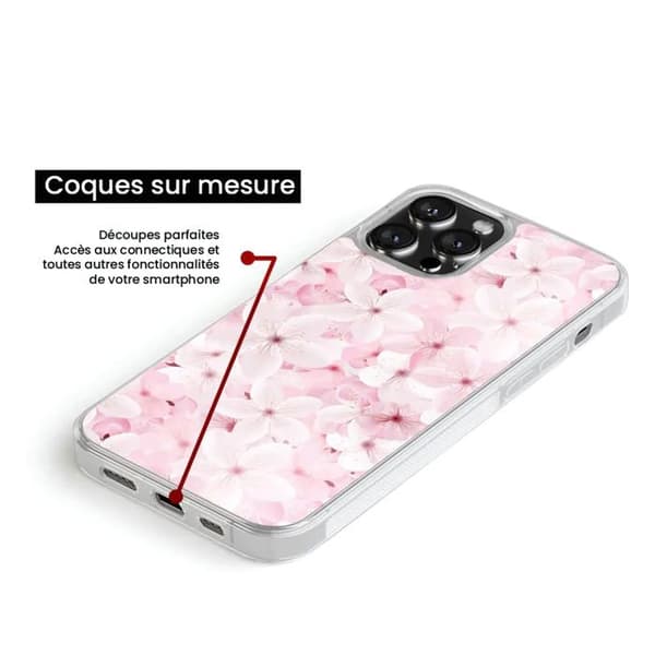 Förstärkt silikonskal med tryck kompatibelt med Apple iPhone 14 Pro Max Sakura