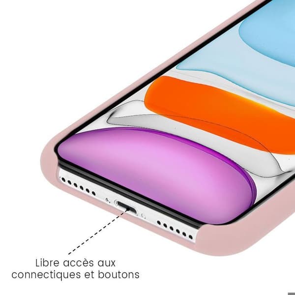 Siliconefodral Soft Touch - Apple - iPhone 14 - Sandrosé - Stötsäker - Trådlös laddning