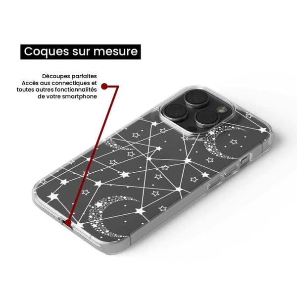 Tryckt silikonfodral som är kompatibelt med Apple iPhone 15 Plus Starry-linjer