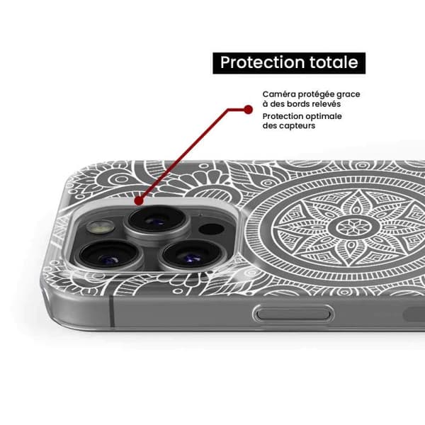 Siliconfodral - Kompatibel med Apple iPhone 14 Plus - design mandala vit