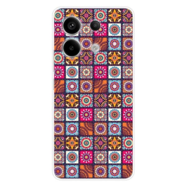 Tryckt silikonfodral kompatibelt Xiaomi Redmi Note 13 Pro 5G Patchwork Mandala
