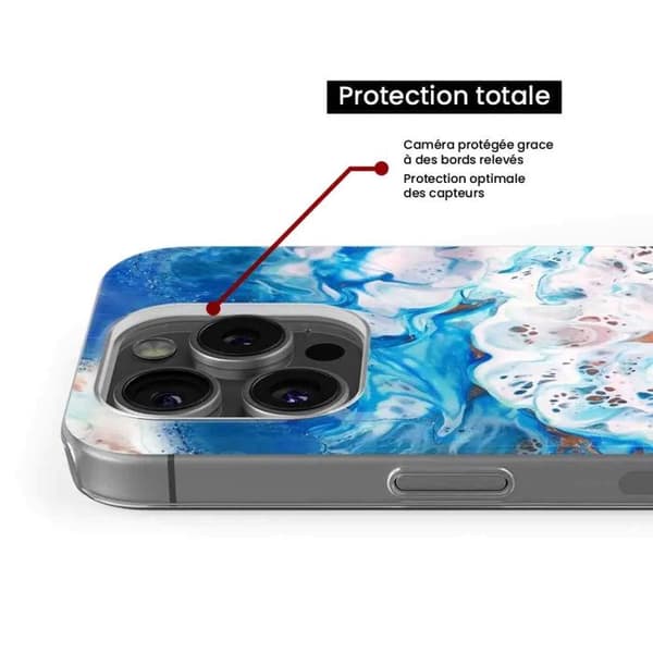 Tryckt silikonfodral som är kompatibelt med Apple iPhone 16 Ocean marmor