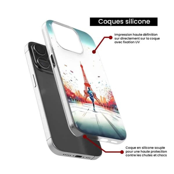 Tryckt silikonfodral som är kompatibelt med Apple iPhone 16 Plus Olympic Games