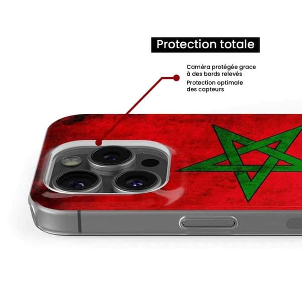 Tryckt silikonfodral som är kompatibelt med Apple iPhone 16 Pro Marocco Flag
