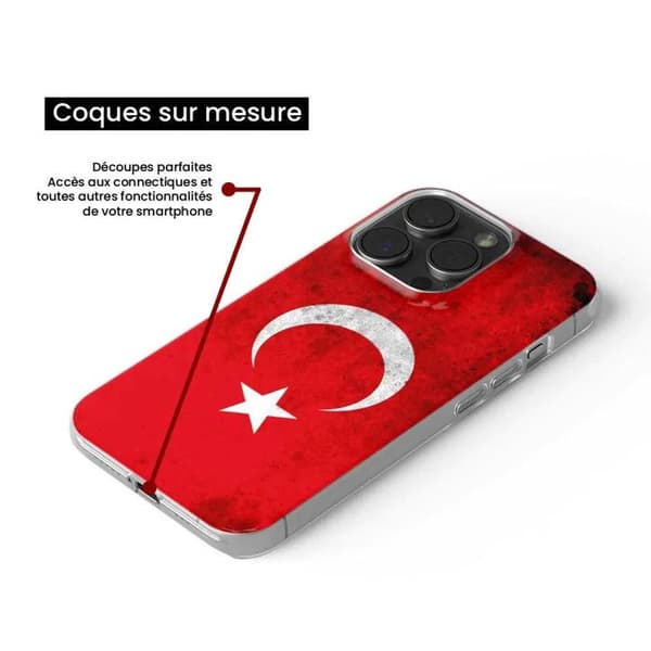 Tryckt silikonfodral kompatibelt Xiaomi Redmi Note 13 Pro Plus 5G Türkiye Flag