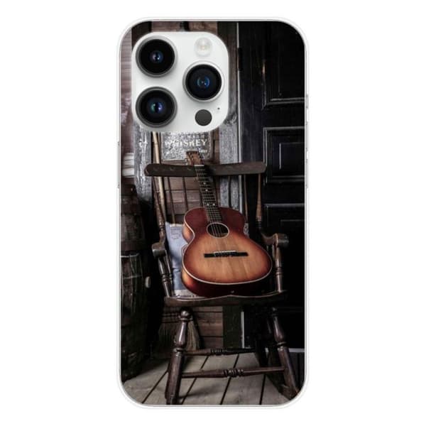Silicone-skal - Kompatibel med Apple iPhone 14 Pro - gitardesign