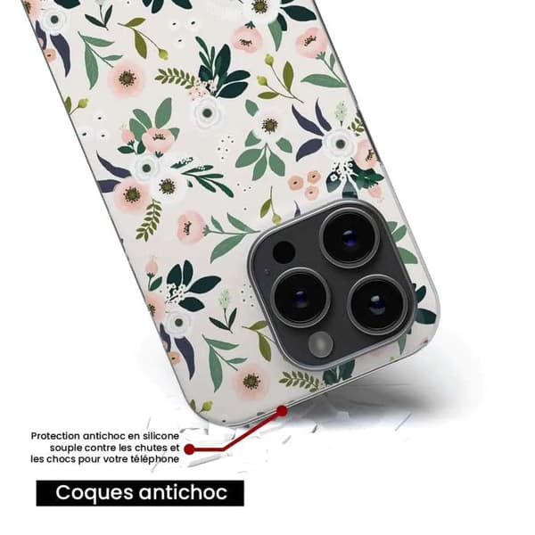 Silikonfodral - Kompatibel med Apple iPhone 14 Plus - blommönster