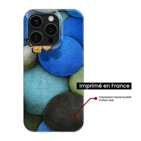 Tryckt silikonfodral kompatibelt med Xiaomi Redmi Note 12 Pro Plus Blue Pebble Butterfly