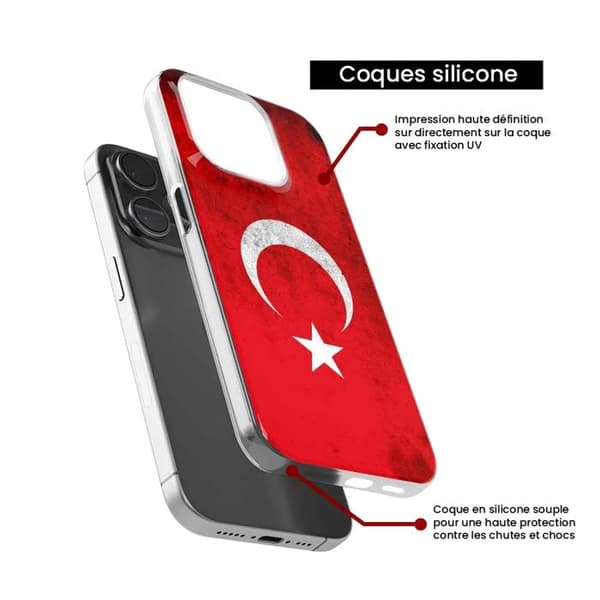 Tryckt silikonfodral kompatibelt Apple iPhone 16 Plus Türkiye Flag