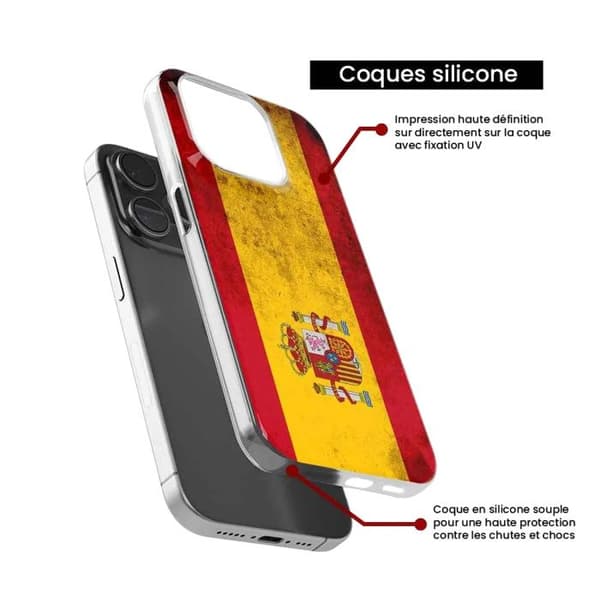 Tryckt silikonfodral som är kompatibelt med Apple iPhone 16 Plus Spanien flagga