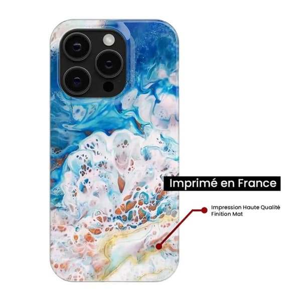 Tryckt silikonfodral som är kompatibelt med Apple iPhone 13 Ocean marmor