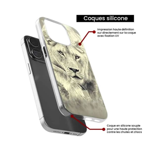 Tryckt silikonfodral som är kompatibelt med Apple iPhone 16 Lioness