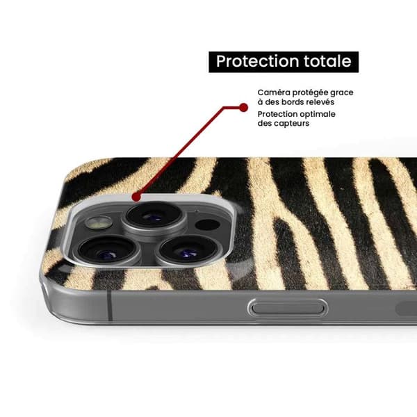 Tryckt silikonfodral som är kompatibelt med Apple iPhone 15 Zebra