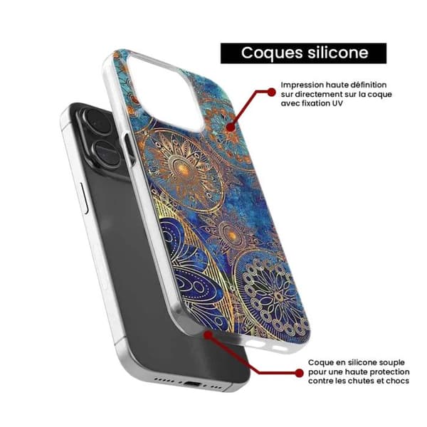 Siliconöverdrag - Kompatibel med Apple iPhone 14 - design mandalla blå