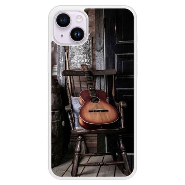 Silikonförstärkt tryckt fodral kompatibelt med Apple iPhone 15 Plus Gitarr