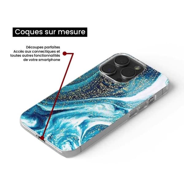 Tryckt silikonfodral kompatibelt Xiaomi Redmi Note 13 Pro Plus 5G Glitter Blue Marble