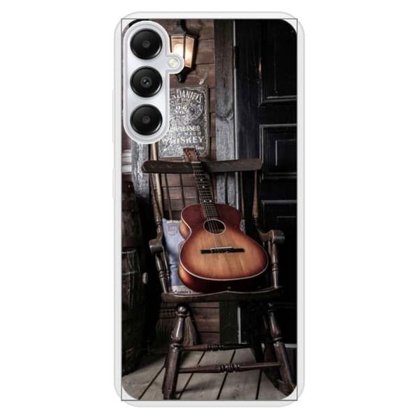 Coque av förstärkt silikon med tryck kompatibel med Samsung Galaxy A05S Gitarr